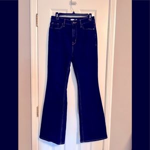 EUC Old Navy Extra High Rise Flare Dark Wash Jeans - Size 10